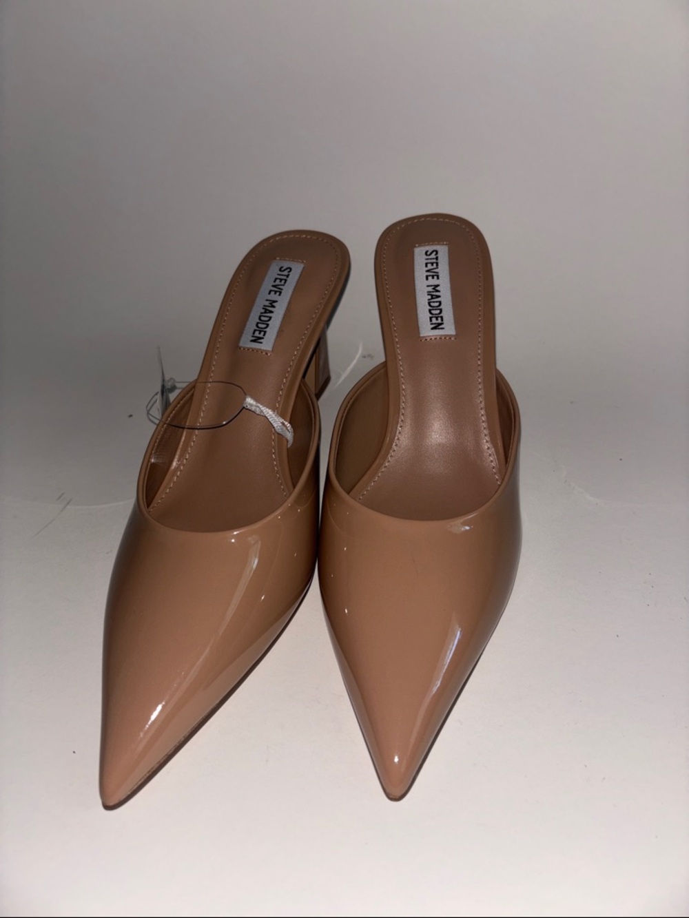 Steve Madden Nude Patent Pointed Mules